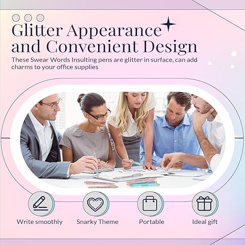 Miniatura 5 de Juego de 12 bolígrafos divertidos con palabras de juramento para adultos, juego de bolígrafos pasivos negativos novedosos, regalo creativo para