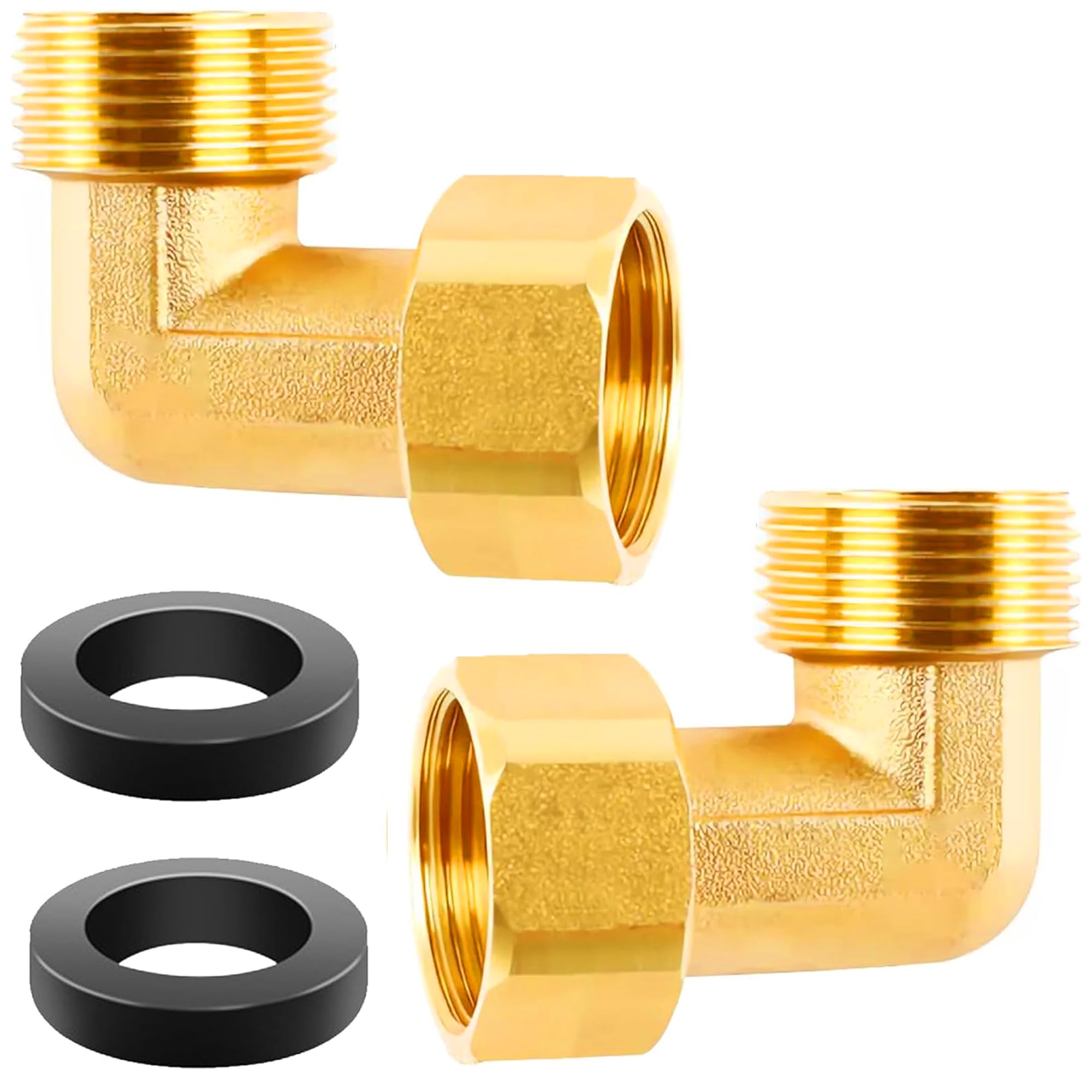 Yotutun 2er-Set Messing-Winkelverschraubung 90° 3/4 Zoll IG/AG – Flexible Beweglich-Verschraubung Mit O-Ring, Für Wasser-, Heizungs- Und Solaranlagen, DN20