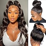 Aaliweya 360 HD Full Lace Frontal Wig Body Wave 360 Lace Front Wig Human Hair for Women 180 density Pre Plucked Glueless Lace Wigs True to Length Can Make Bun And High Ponytail Nautral Black 18Inch
