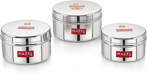 Miniatura 6 de HAZEL Recipientes herméticos de acero inoxidable para almacenamiento de cocina  Recipiente de cocina de acero multiusos para almacenamiento, juego