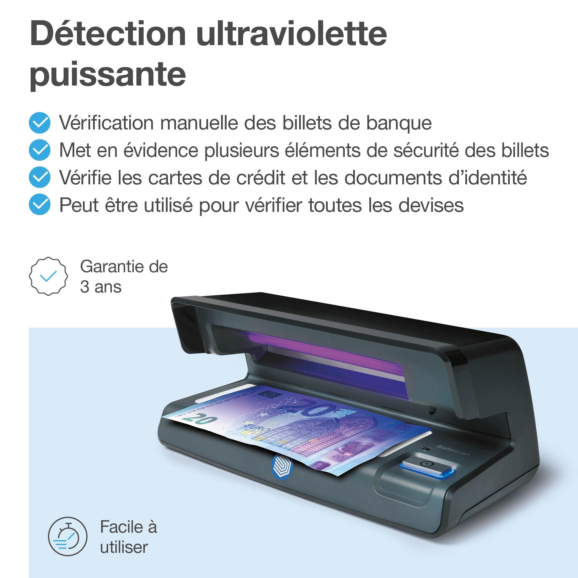 DETECTEUR DE FAUX BILLETS UV SAFESCAN 70