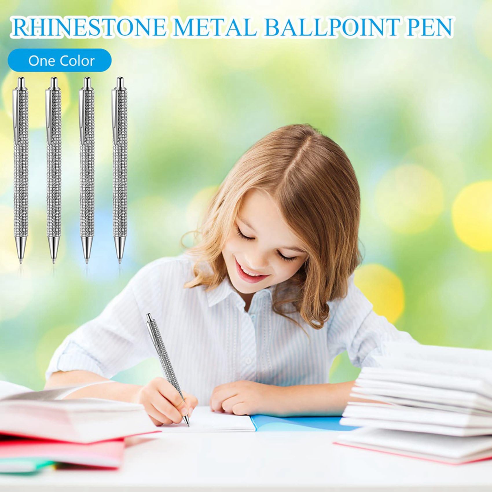 24PZ Cute Pen Bling Penne Regalo di Strass di Natale Penne un Sfera nel Metallo Penne di Scintillanti Stile C