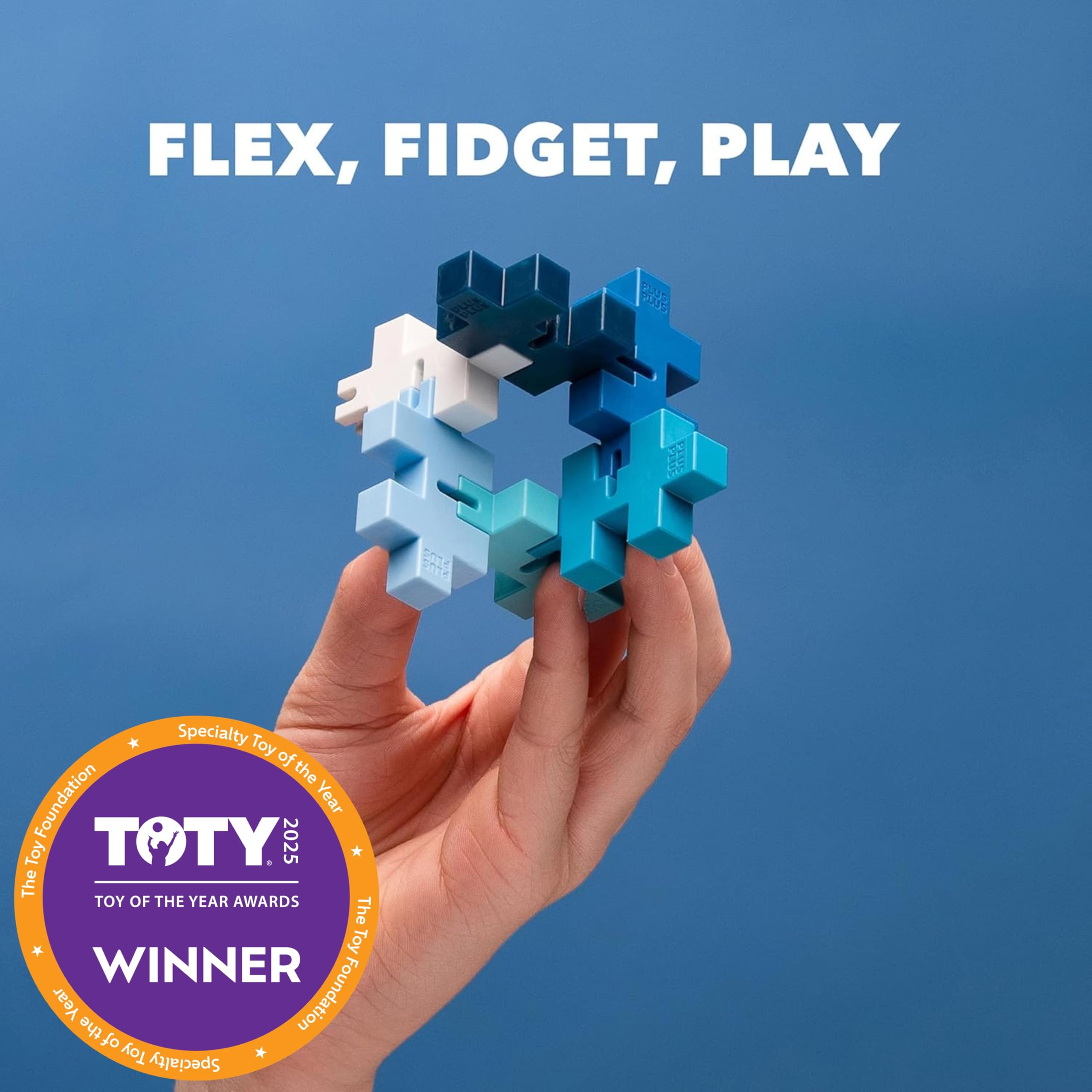 Plus-Plus Hexel Flex klocki, niebieskie