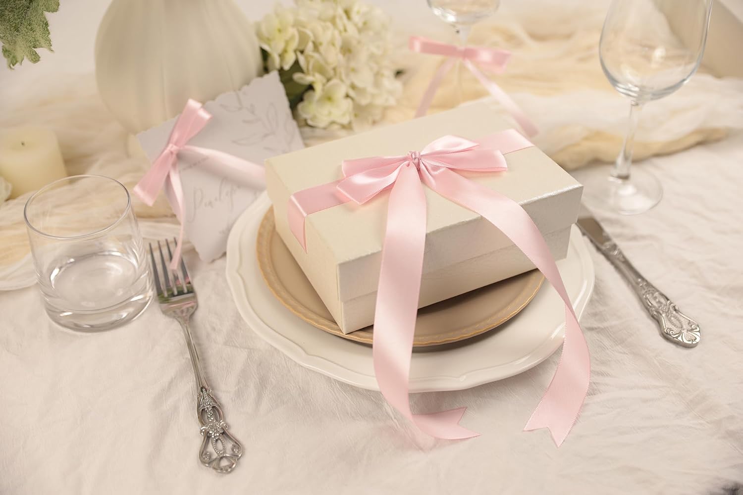 Baby Pink Satin Ribbon 1 inch X Continuous 100 Yards, Single Face Polyester Ribbon Perfect for Gift Wrapping, Flower Bouquet, Valentines Day Decor, Wedding Decor, Crafts, Bow Making, Sewing and More