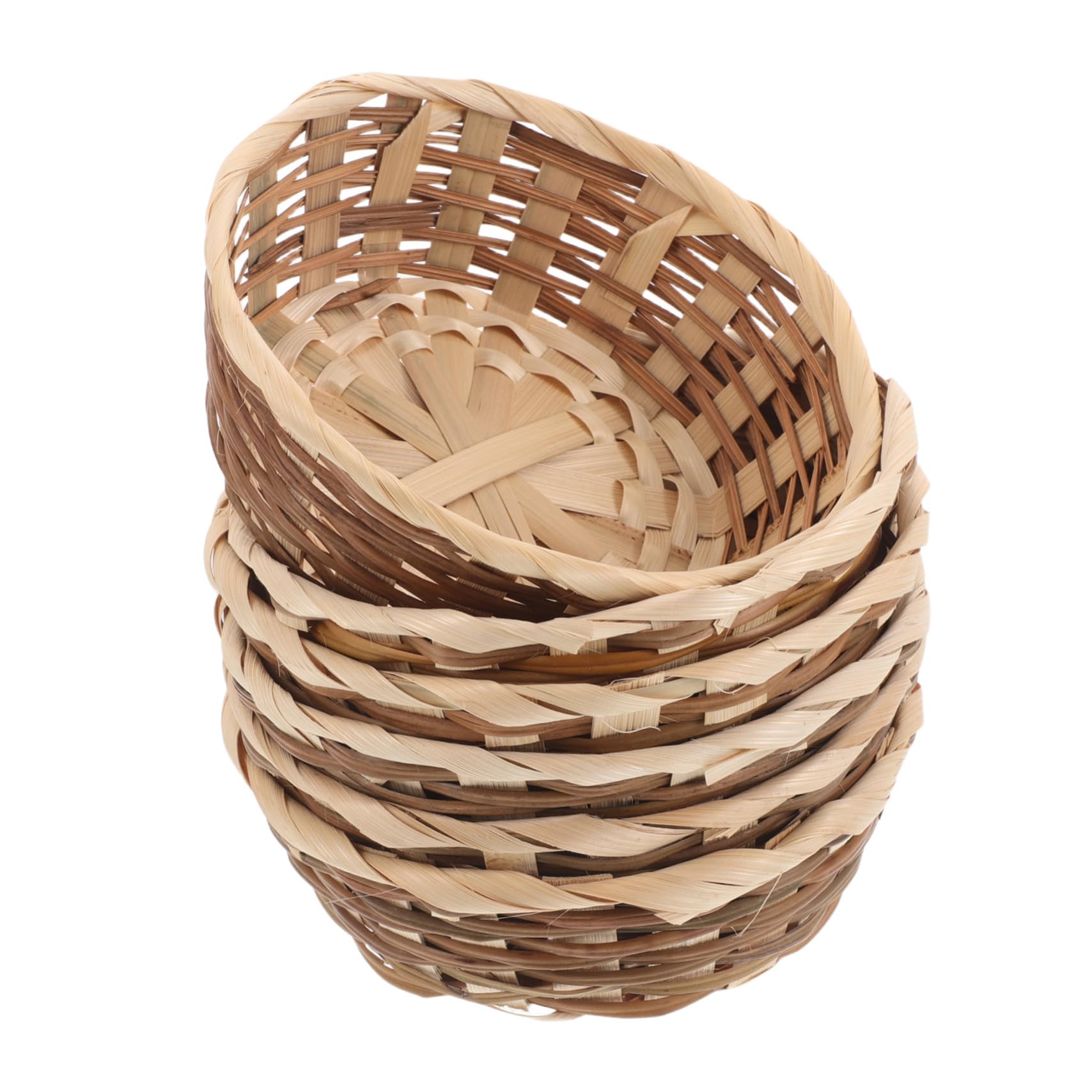 Yardwe 6pcs Woven Storage Baskets for Kitchen Counter Breathable Multi Functional Picnic Basket Lightweight Organizer for Fruits Vegetables Household Items