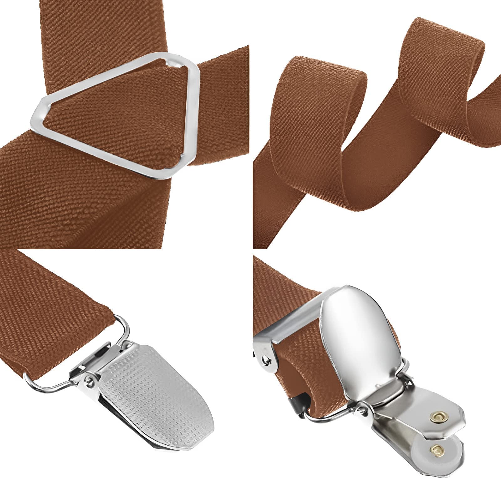 Hosenträger für Herren Starken Herren Hosenträger schmal 2,5 cm 4 Metall Clip Lang Einheitsgröße für Männer und Damen Einstellbar Länge für Damen Buro und Elastisch X Style