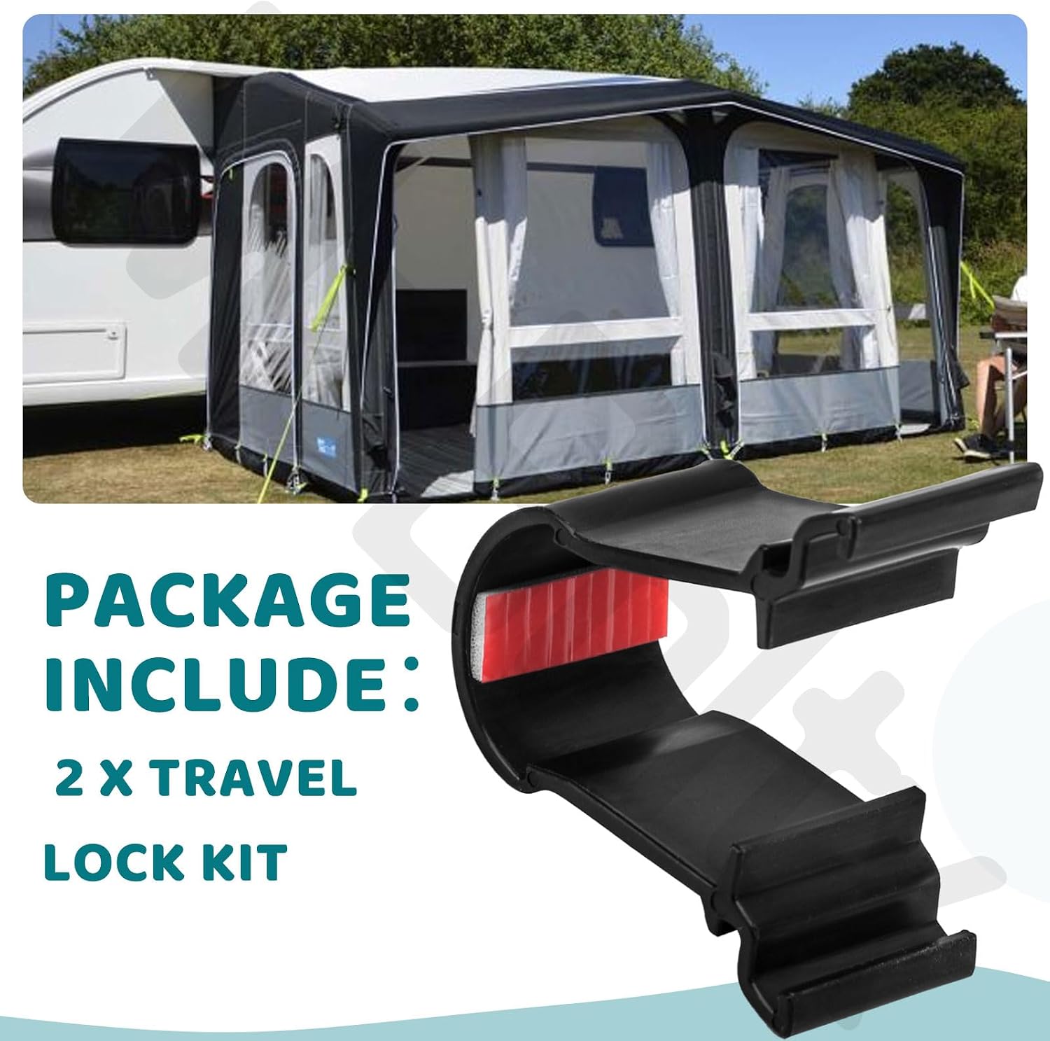2 Pack 3313343000 Travel Lock Kit Compatible with Dome-tic SVC Awnings, RV Awning Travel Latch — Rounded Universal