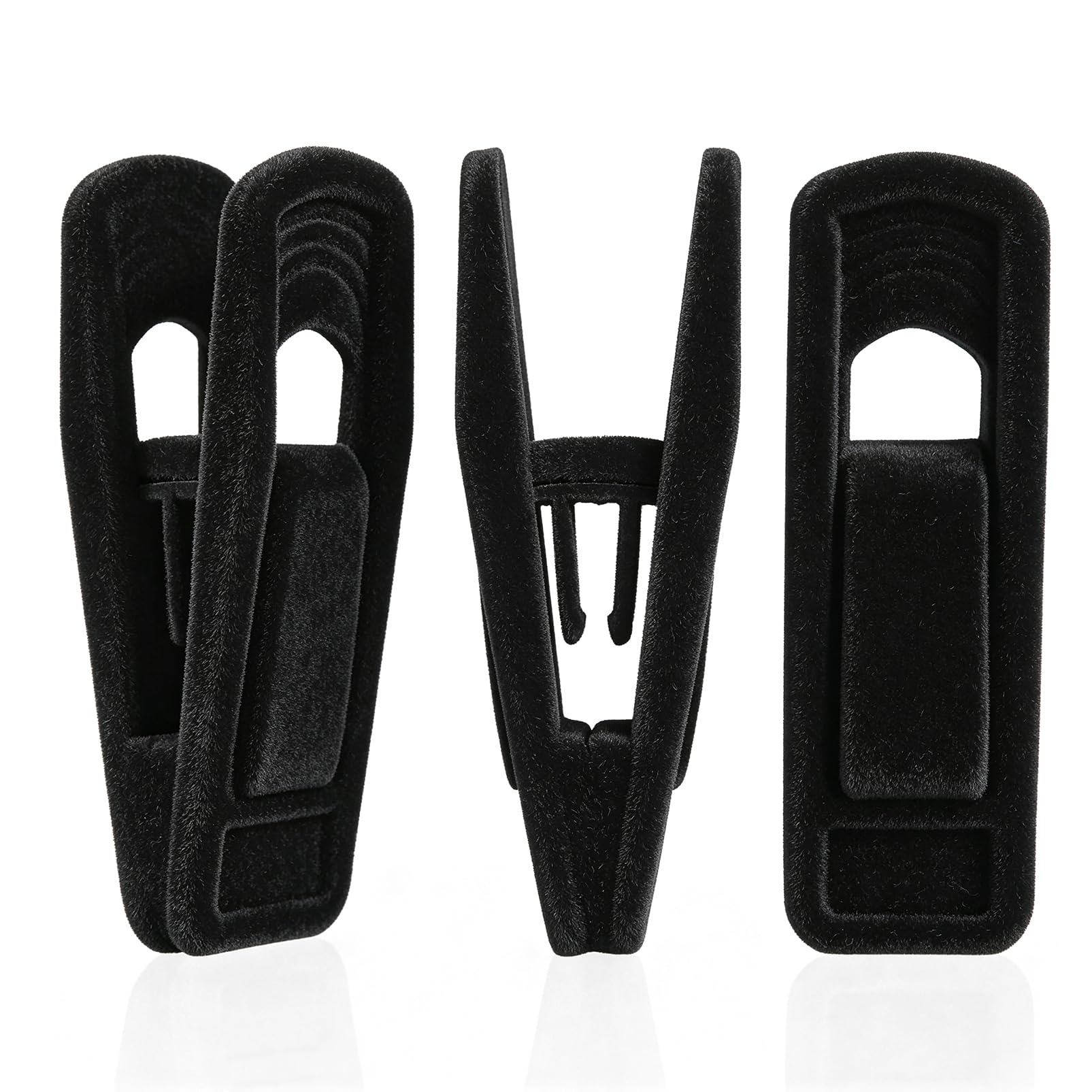 24 Pack Velvet Hanger Clips for Velvet Hangers, Black