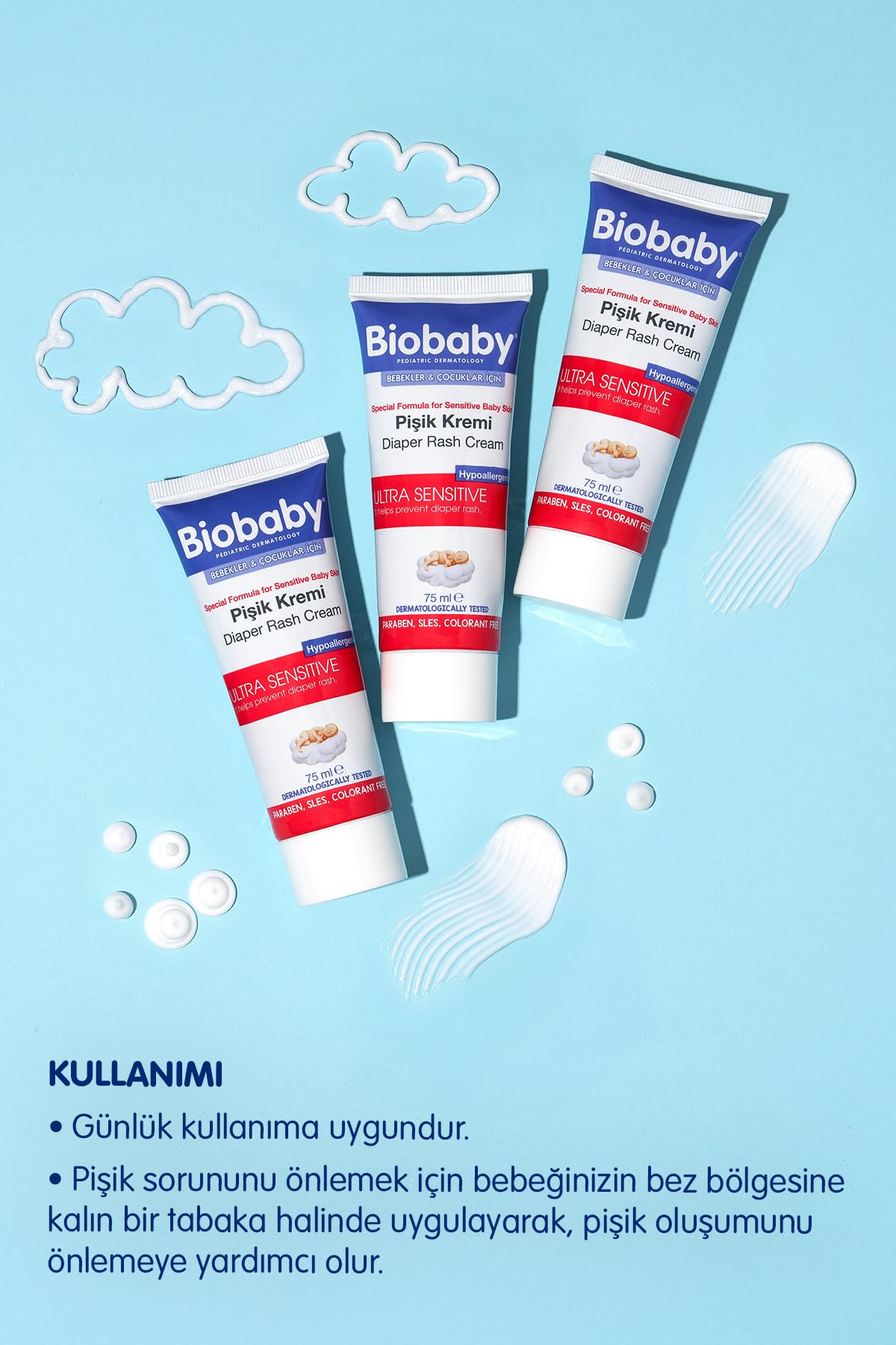 Biobaby Bebekler ve Çocuklar için Pişik Kremi (75 ml)