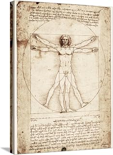 ART.COM Stretched Canvas Print Vitruvian Man by Leonardo da Vinci, 18" x 24"