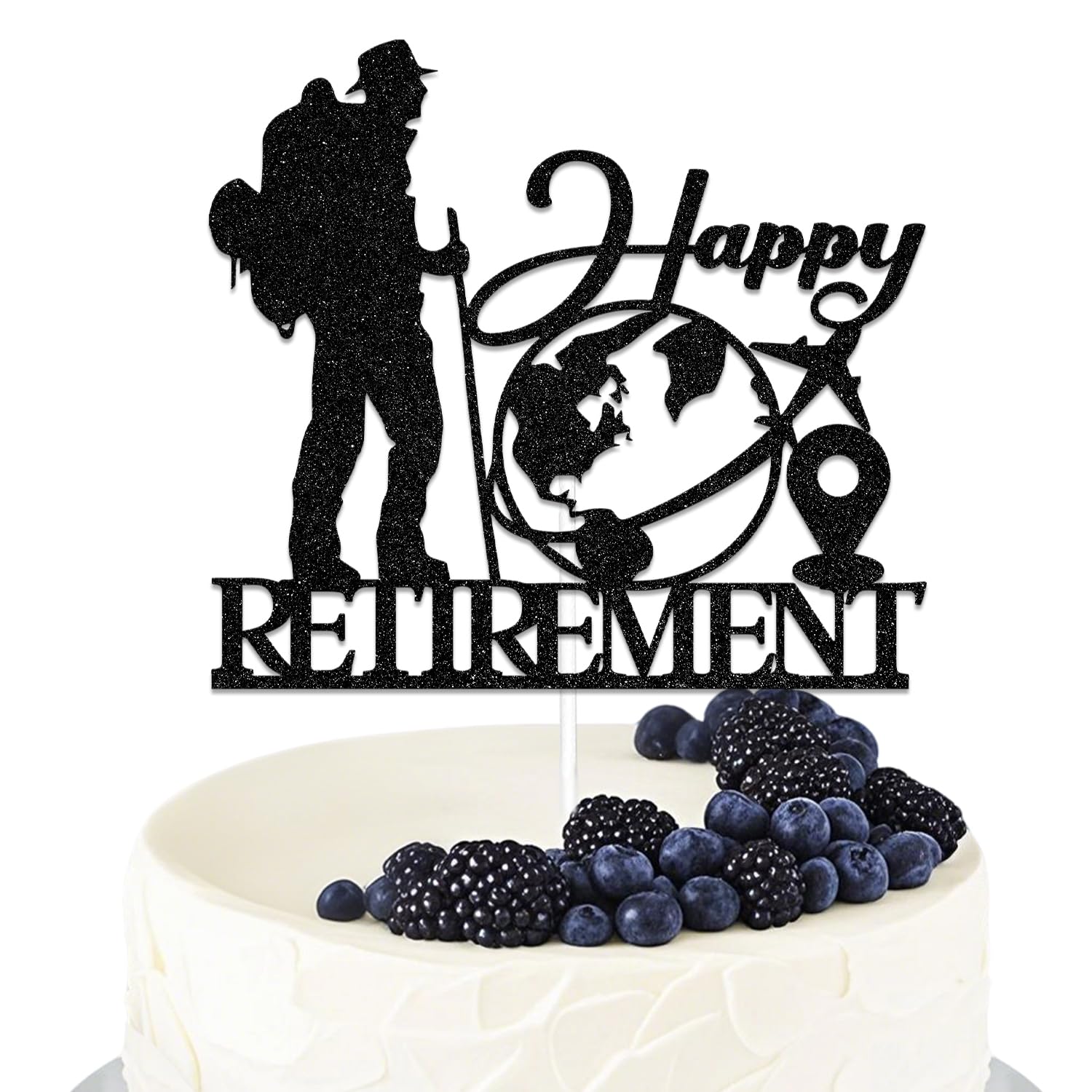 Happy Retirement Cake Topper Retirement Party Decoration the Legend Has Retired Farewell Going Away Party Decoration Funny Official Retired Party Supplies Black Glitter