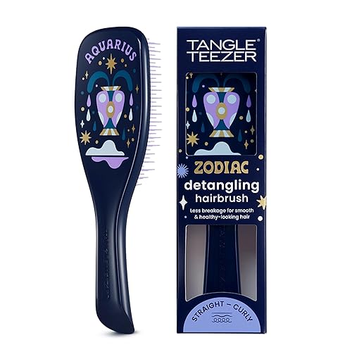 Tangle Teezer Zodiac Ultimate - Cepillo desenredante para cabello húmedo y seco, elimina nudos y reduce la rotura para todo tipo de cabello, acuario