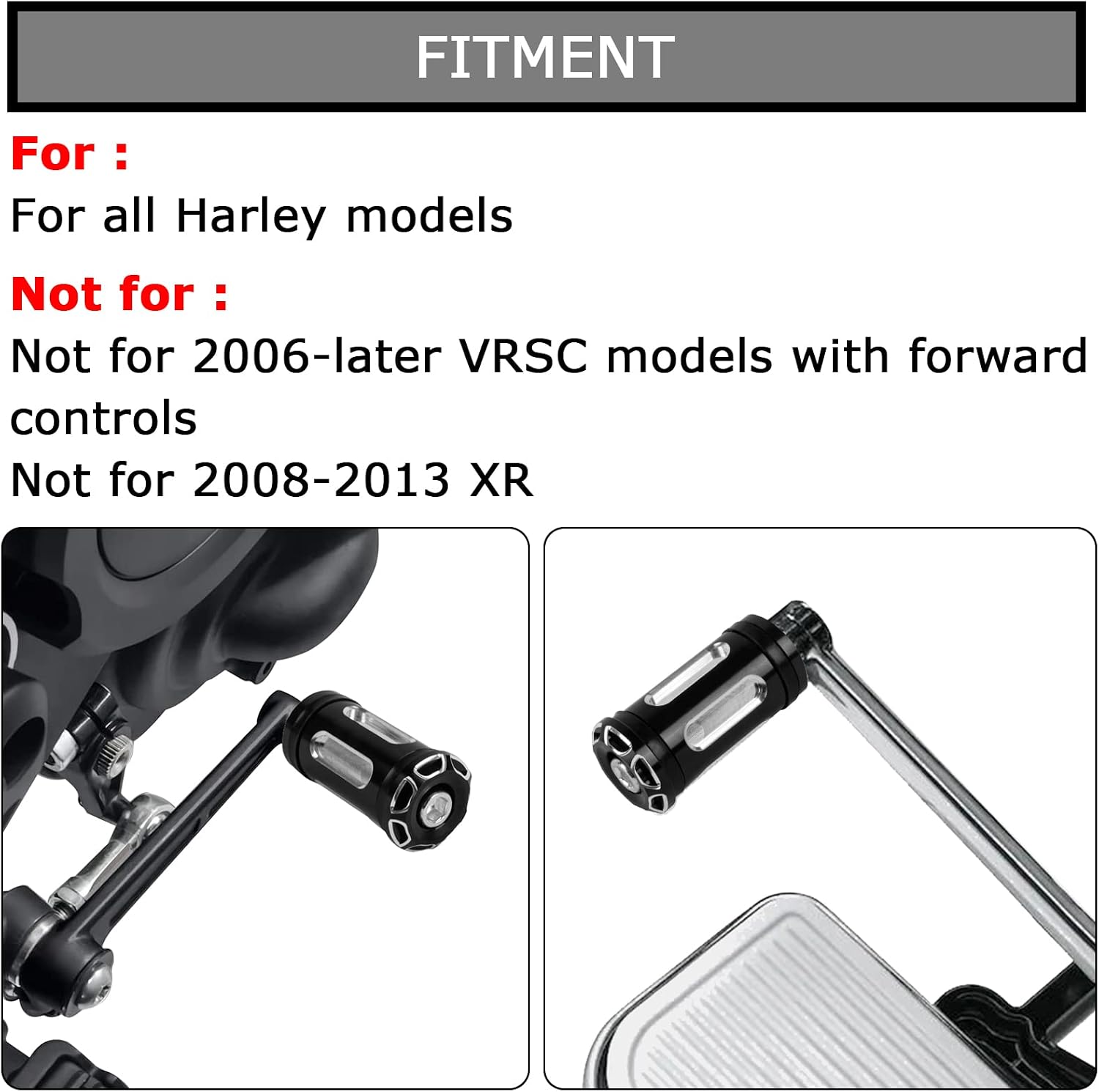 PSLER Motorcycle CNC Retro Refit Foot Shifter Pegs Shift Peg for Dyna Sportster Fatboy Iron 883, Black