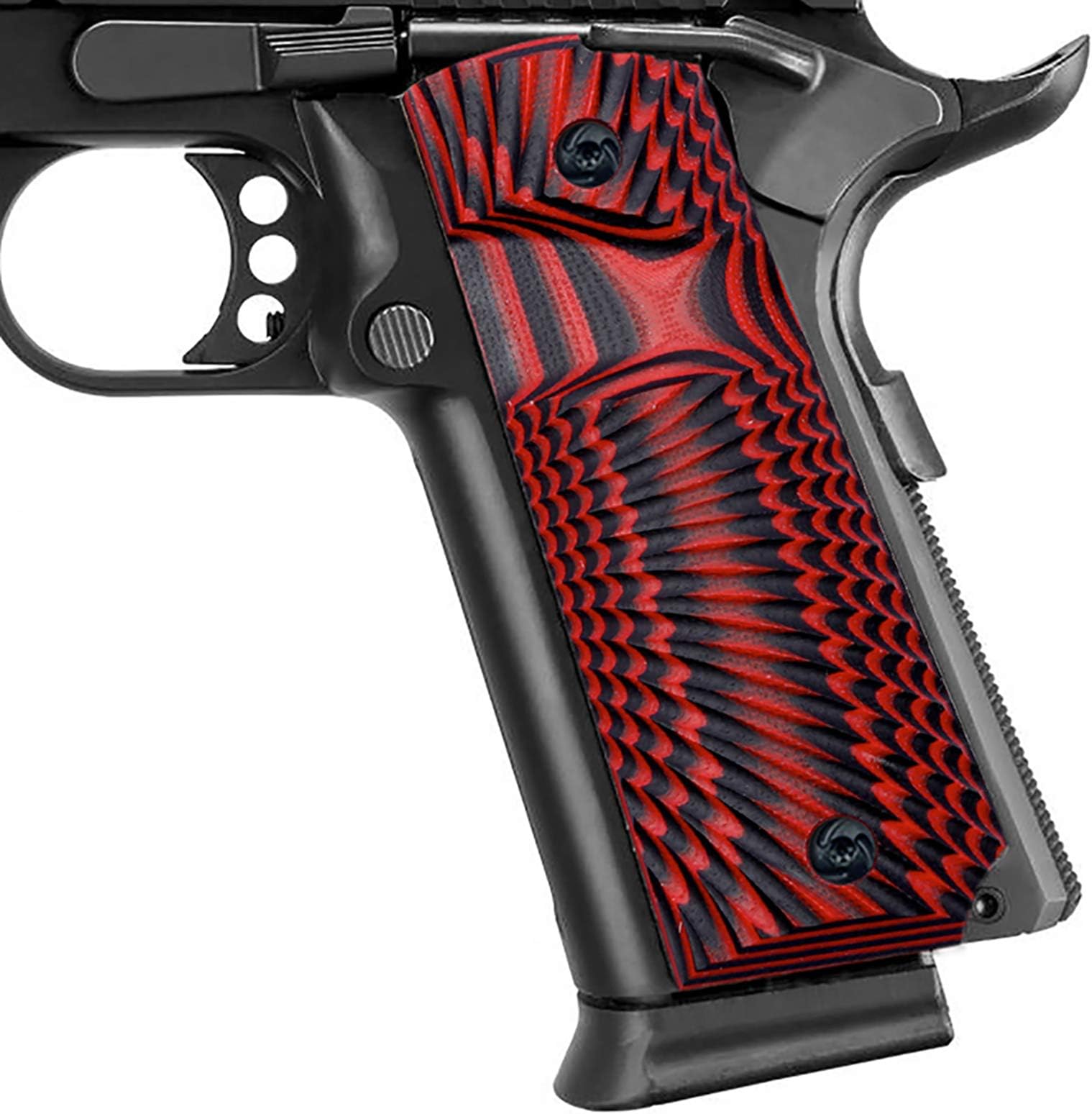 Guuun 1911 Grips G10 Full Size 1911 Grip Ambi Safety Cut Big Scoop Sunburst Texture
