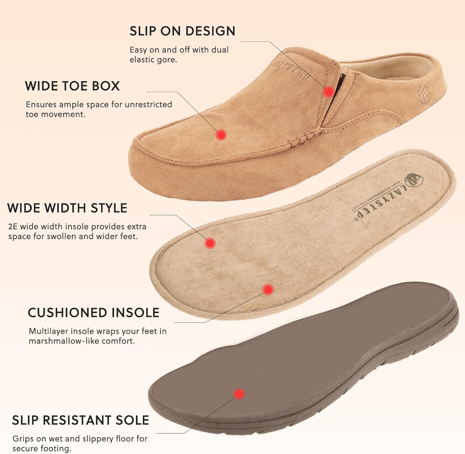 LazyStep Men's McCoy Cushioned Clog Slipper - Image 6