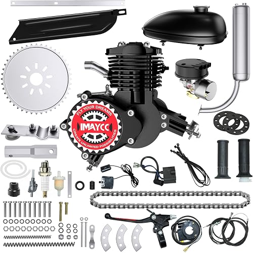 IMAYCC Bike Motor Kit 80cc Motorized Bike Kit 2 Stroke Gas Bicycle Engine Conversion Kit Fit for 26-28" Bikes Black