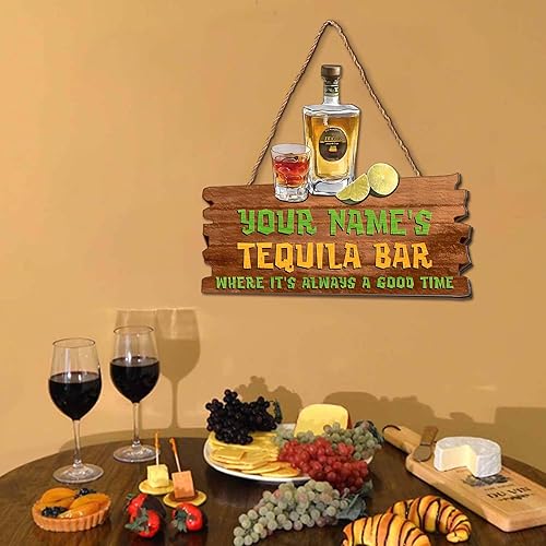 Miniatura 83 de Placa de pared de madera de bar de tequila mexicano personalizado, letrero de bar de México, letrero rústico para pub para el hogar, decoración de 01
