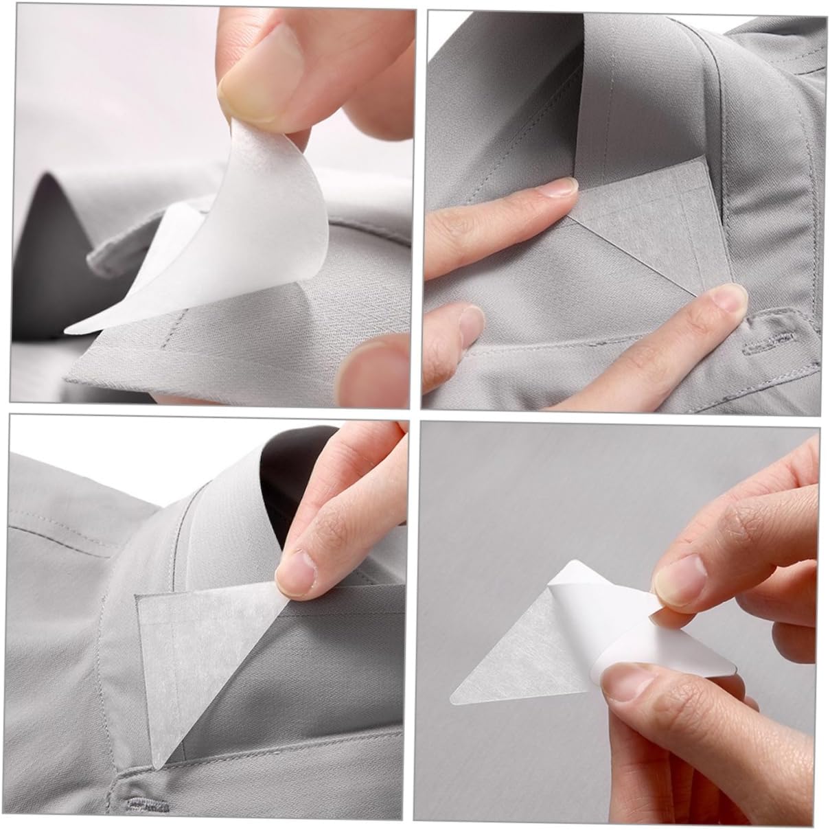 BESPORTBLE 180pcs Collar Stays for Shirts Pvc Collar Inserts Triangle Shape Shirt Stay Stickers for Men Easy Application Secure Grip