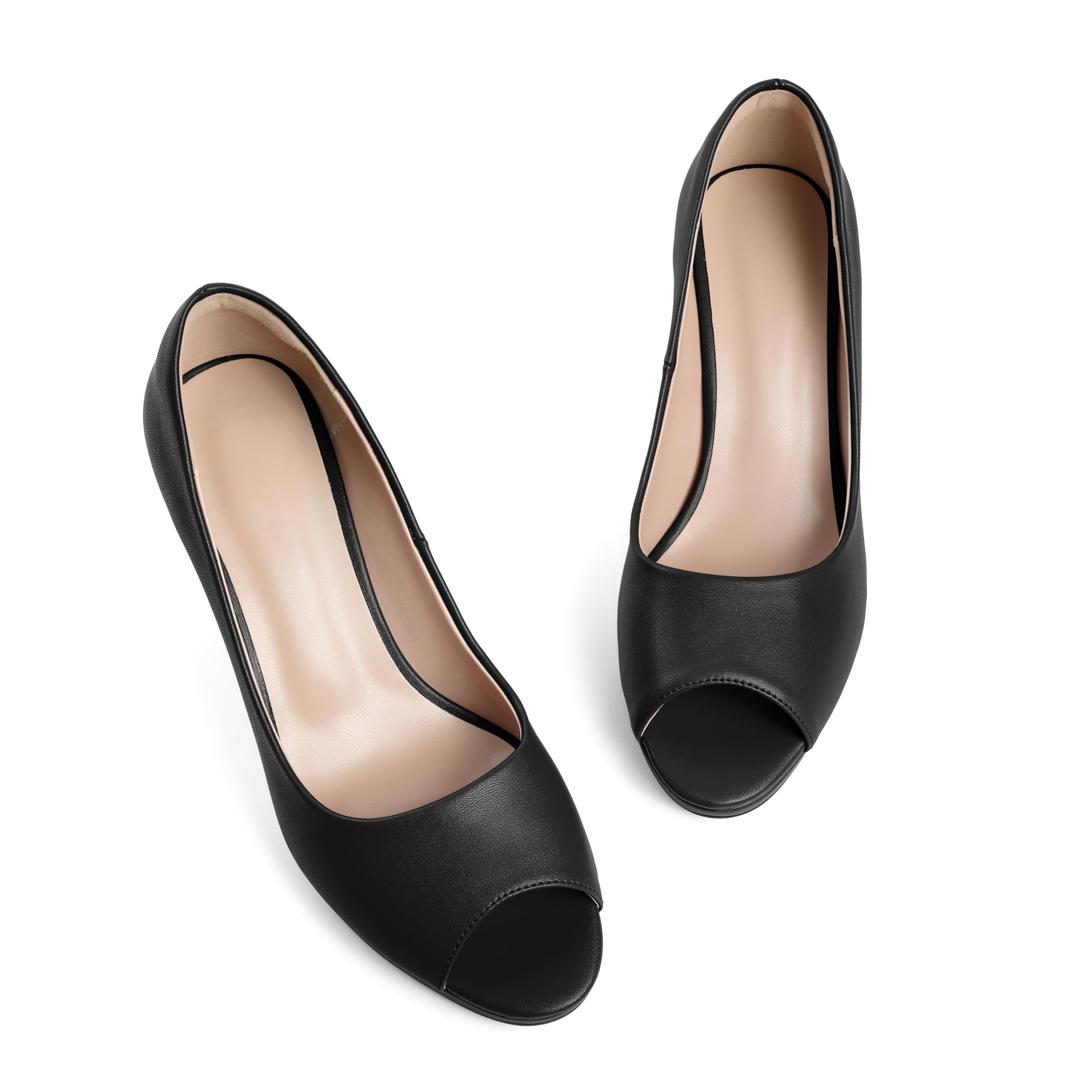 EDEFS Peeptoes Damen Pumps Slip On Stiletto High Heels EU35-45