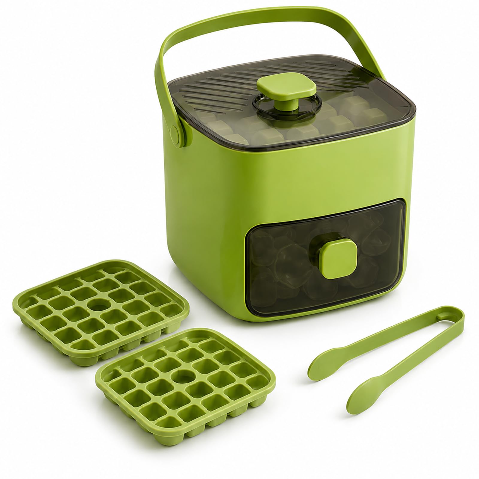 Piccola macchina per cubetti di ghiaccio, 48 cubetti di ghiaccio, semplice pressione per sciogliere il ghiaccio, raffreddare cocktail, whisky, caffè, cubetti di ghiaccio con contenitore per cubetti di