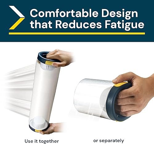 Vista 6 de Excell SF-756 Dispensador de película elástica con freno para película de núcleo de 3 pulgadas, uso en fábrica y almacén, dispensador de envoltura