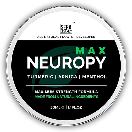 Crema neuropatía  Cúrcuma, árnica y mentol bálsamo para pies, manos y articulaciones  Alivia las sensaciones de hormigueo y nervios (1.06 oz)