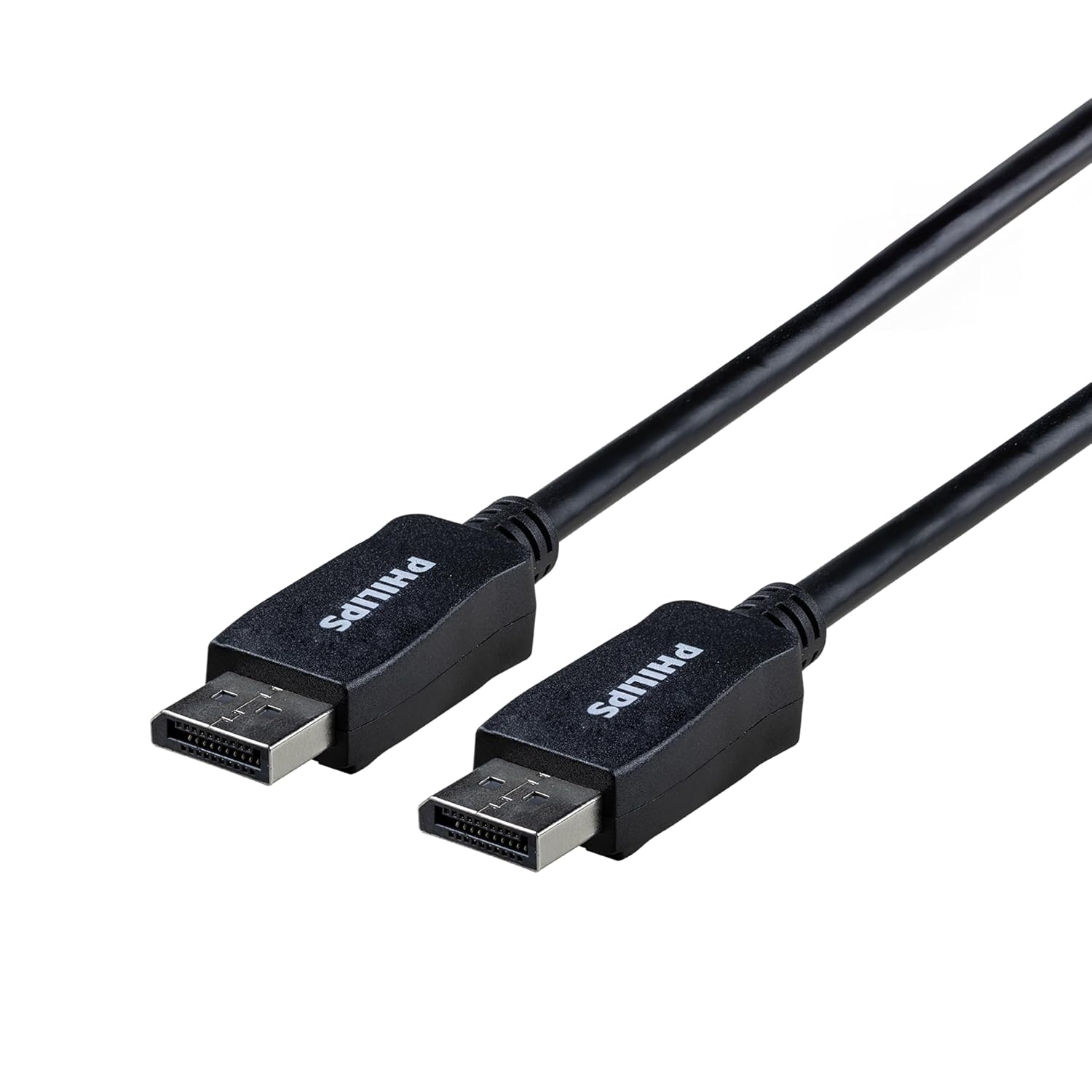 Philips 8K DisplayPort Cable, 6 Ft Long Cord, 8K@60Hz, 4K@144Hz, 2K@240Hz,7.1/5.1 Surround Sound, Data Transfer Fees 32.4 Gbps, Multi-Stream Transport, for Gaming Systems, Laptops, SWV3133B/37