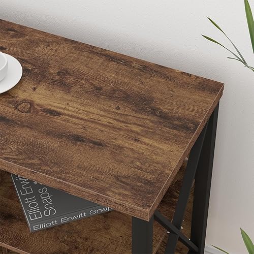 Miniatura 42 de LVB Centro de entretenimiento rústico para TV de 65 pulgadas, soporte de TV industrial de madera y metal con estante de almacenamiento, mesa consola