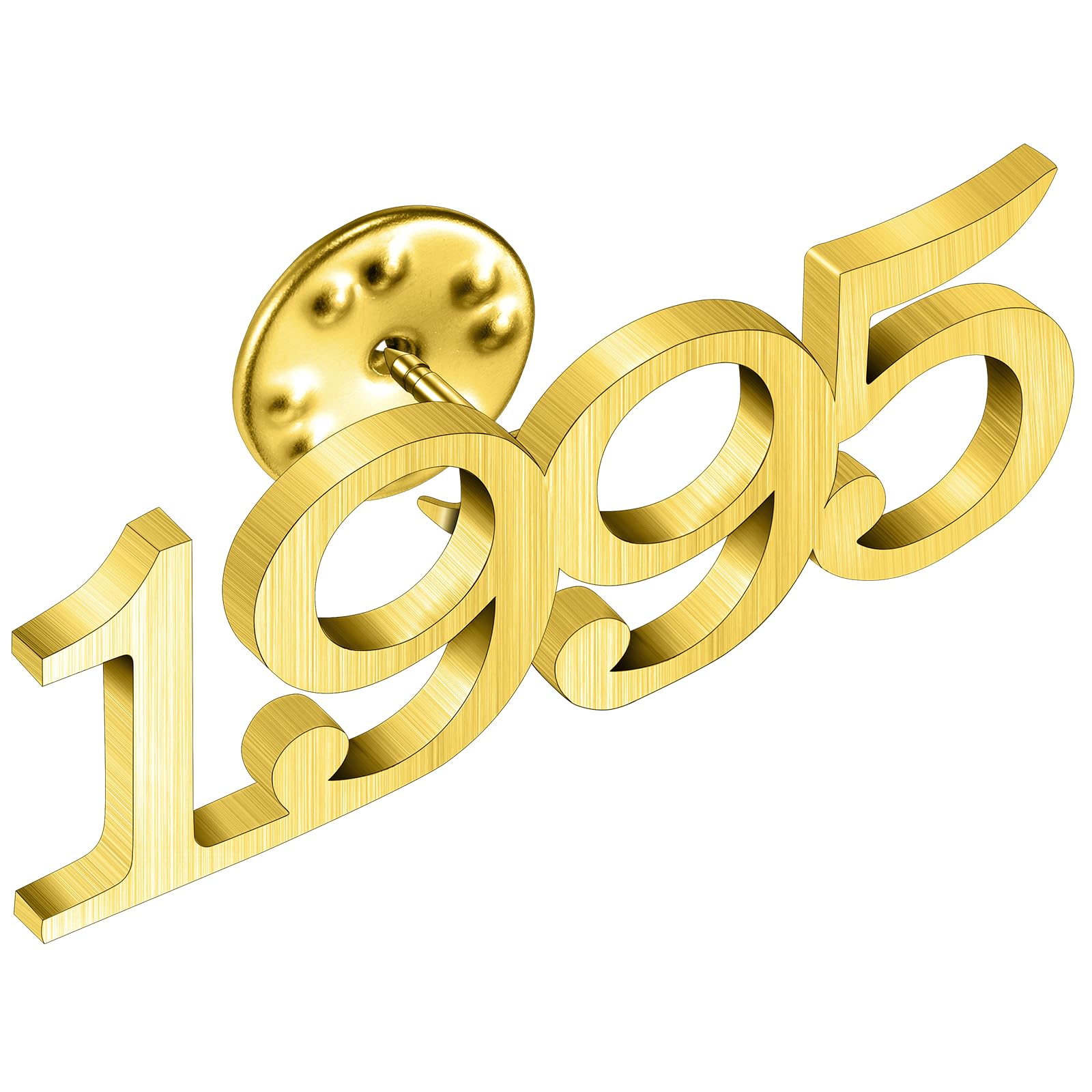 Birth Year Lapel Pin, 1970-2025 Enamel Brooch Pins 14K Gold Tie Tacks for Men & Women Birthday, Graduation, Anniversary