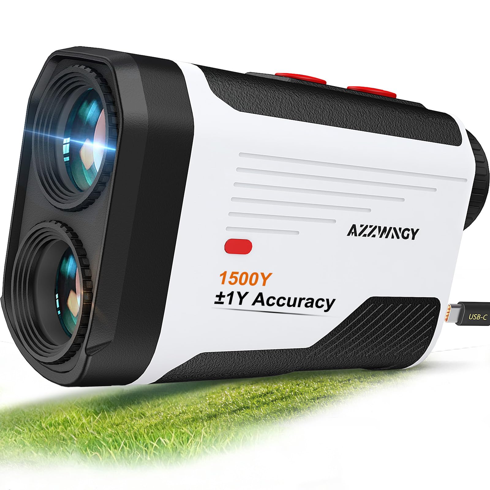 Telémetro de golf con pendiente, 1300/1500 yardas, buscador láser para golf y caza, aumento 7X, vibración de bloqueo de bandera de alta precisión, recargable, impermeable IP54, tira magnética