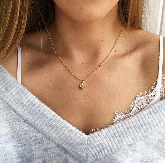 COSPOT Tiny Gold Sun Necklace 