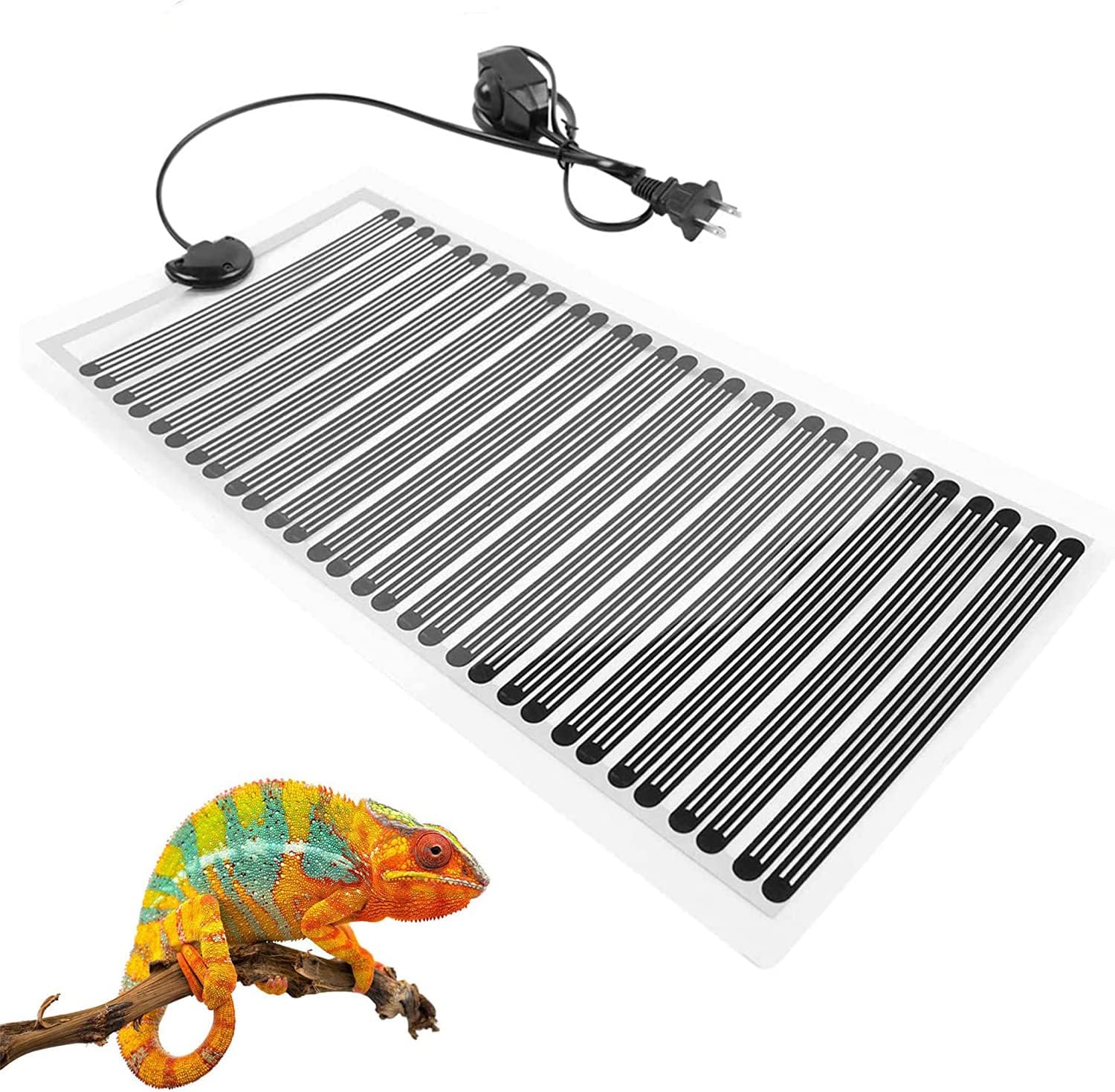 KABASI Reptile Heat Mats, 2nd-Gen 25W 16.5×8.7 inch Non-Adhesive Reptile Heating Pad with Temperature Adjustment, Waterproof Under Tank Terrarium Heating Mat for Tortoise Snakes