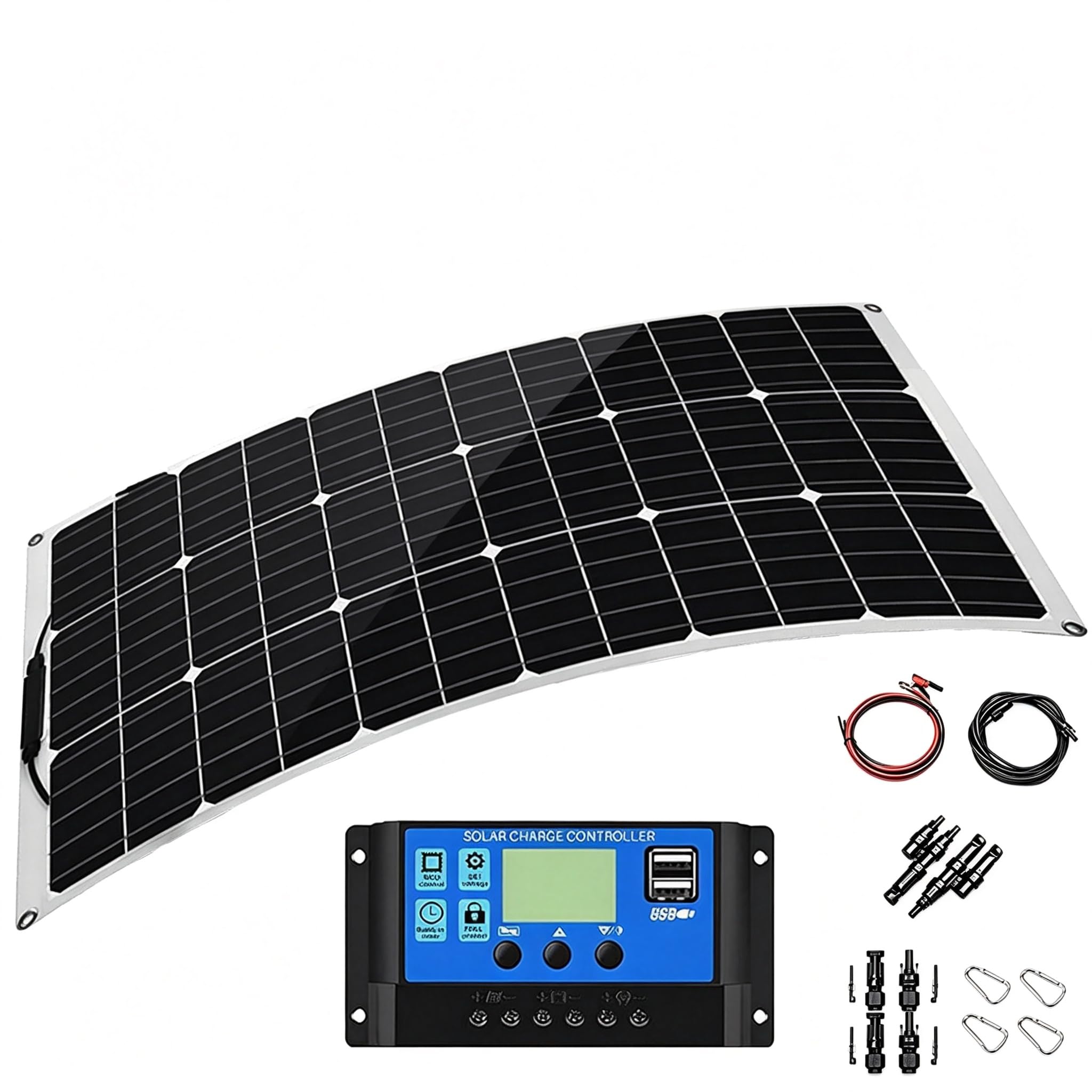 Kit de panneau solaire flexible 18V monocristallin avec contrôleur