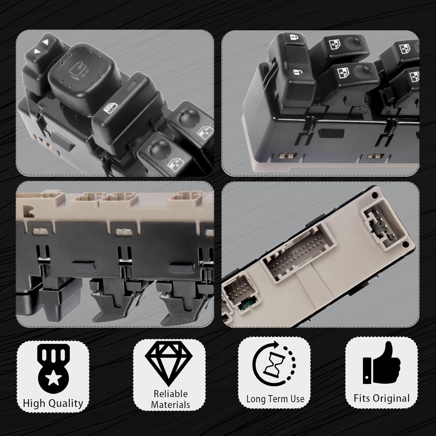 New Upgrade 15883319 Power Master Window Switch with Folding Mirror Control Compatible with 2003-2006 Escalade Avalanche Silverado Suburban Tahoe Sierra Yukon Escalade H2