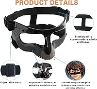 Vista 3 de Protector de nariz para nariz rota, máscaras protectoras para baloncesto y deportes de fútbol, máscara facial ajustable con acolchado de espuma