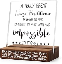 Nurse Practitioner Desk Sign with Thank You Quote, Appreciation Gift for Women Men, Inspirational Acrylic Plaque for NP Retirement, Graduation, Promotion, Office Decor from Patient Team TZ295