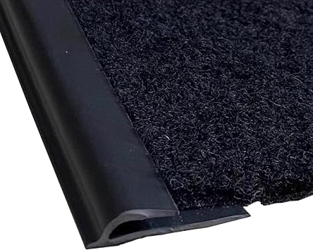 Floor Transition Strip for Thick Carpet, Self Adhesive Waterproof Threshold Seam Cover, Cuttable PVC Carpet Edge Trim Strip, Easy to InstallBlack,3m9.8ft