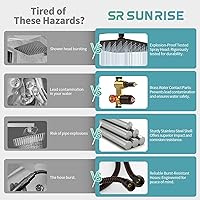 Vista 3 de SR SUN RISE Sistema de ducha de bronce aceitado, cabezal de ducha cuadrado de 10 pulgadas con cabezal de ducha de mano, cabezal de ducha de cascada