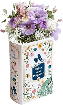 Book Shaped Decorative Vase, Ceramic Book Vase for Home Decor, Unique Book-Shaped Design for Bookshelf Decor, Elegant Home Decoration, Or Bookish Gifts