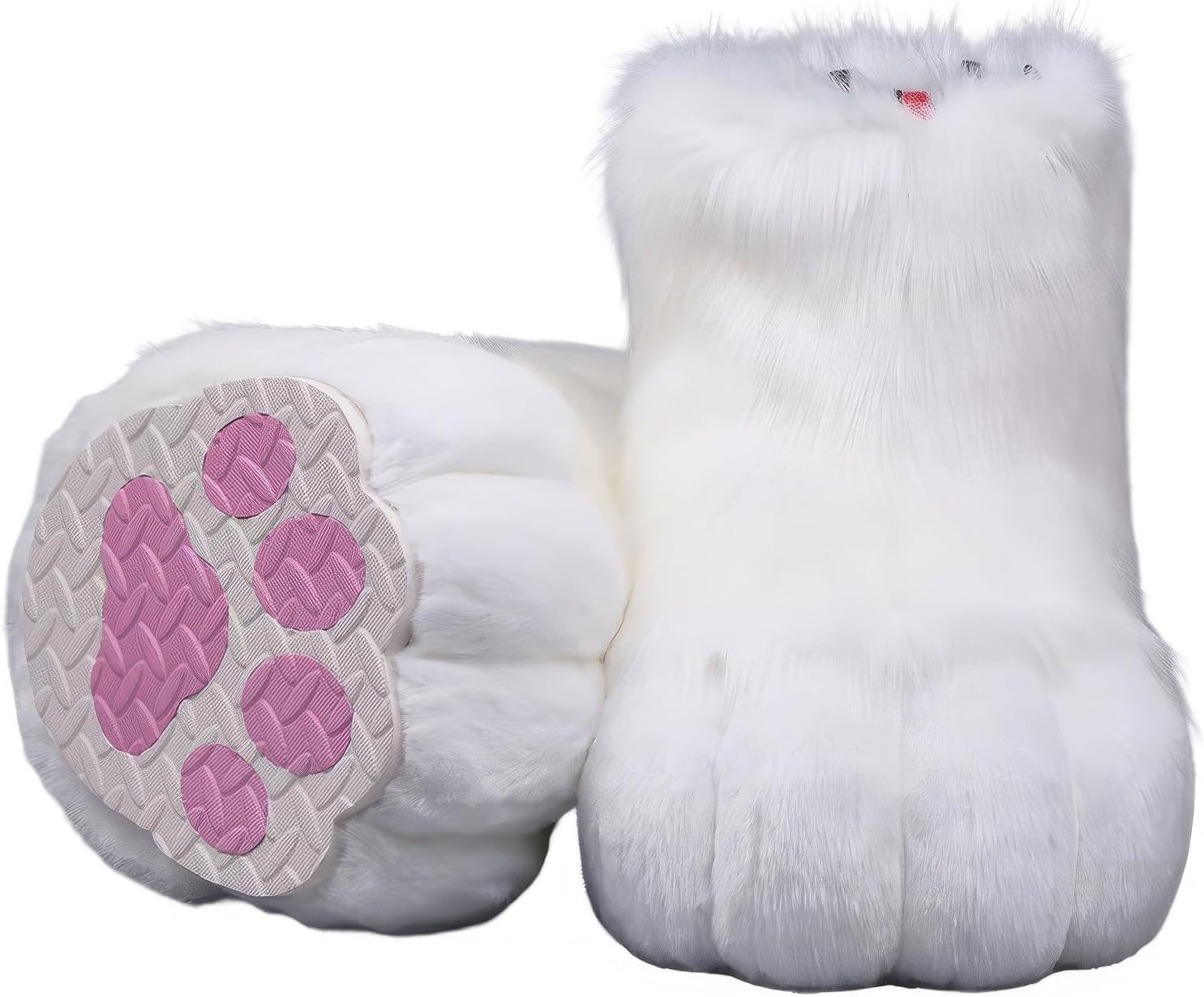 Furry Faux Animal Paw Slippers, Cosplay Animal Cat Wolf Dog Fox Fur Costume Shoes, Fursuit Fur Accessories Slippers KIG