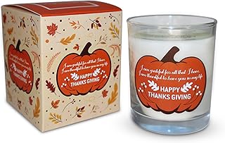 CharmLab Candle – Wood & Spice Scented, 11 oz Jar, Natural Bio Wax, Long Lasting, Up to 40 Hours Burn, Pumpkin Theme & Autumn Colors, Holiday Decor, Gift for Friends, Family, Thanksgiving, Gift Box