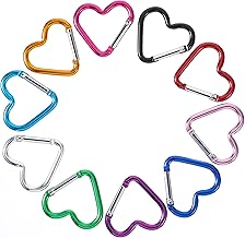 10 Pcs Metal Heart Shape Carabiner Carabiners Heart Shape Carabiners Cute Mini Carabiners Colorful Keychain Hooks Aluminum Alloy Carabiner Carabiner for Backpack Carabiner Anti-rust