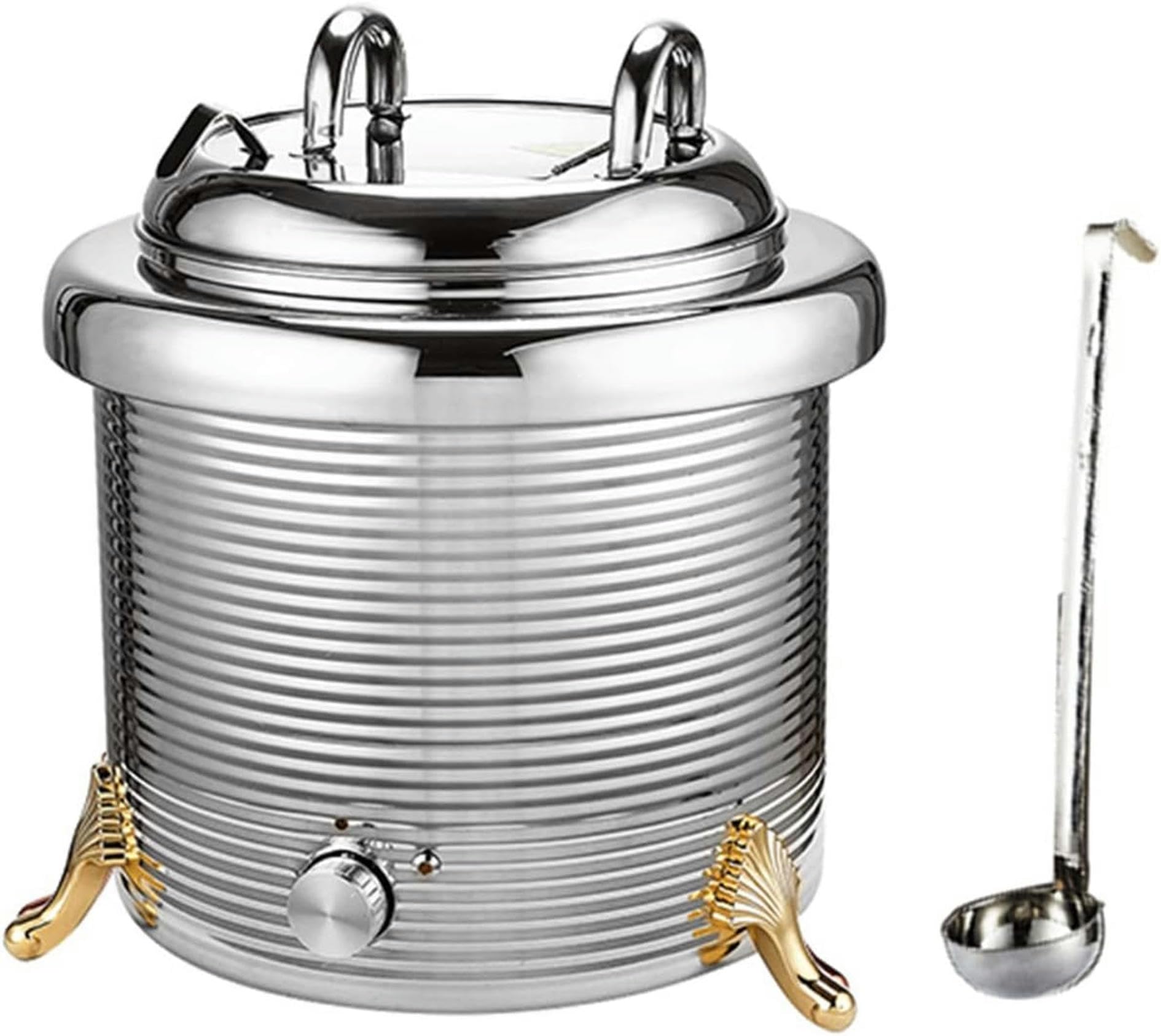 Eoweiot 13 L Stainless Steel Electric Soup Kettle Soup Warmer, Adjustable Temperature 30-80 ℃ Food Warmer Machine (Silver)