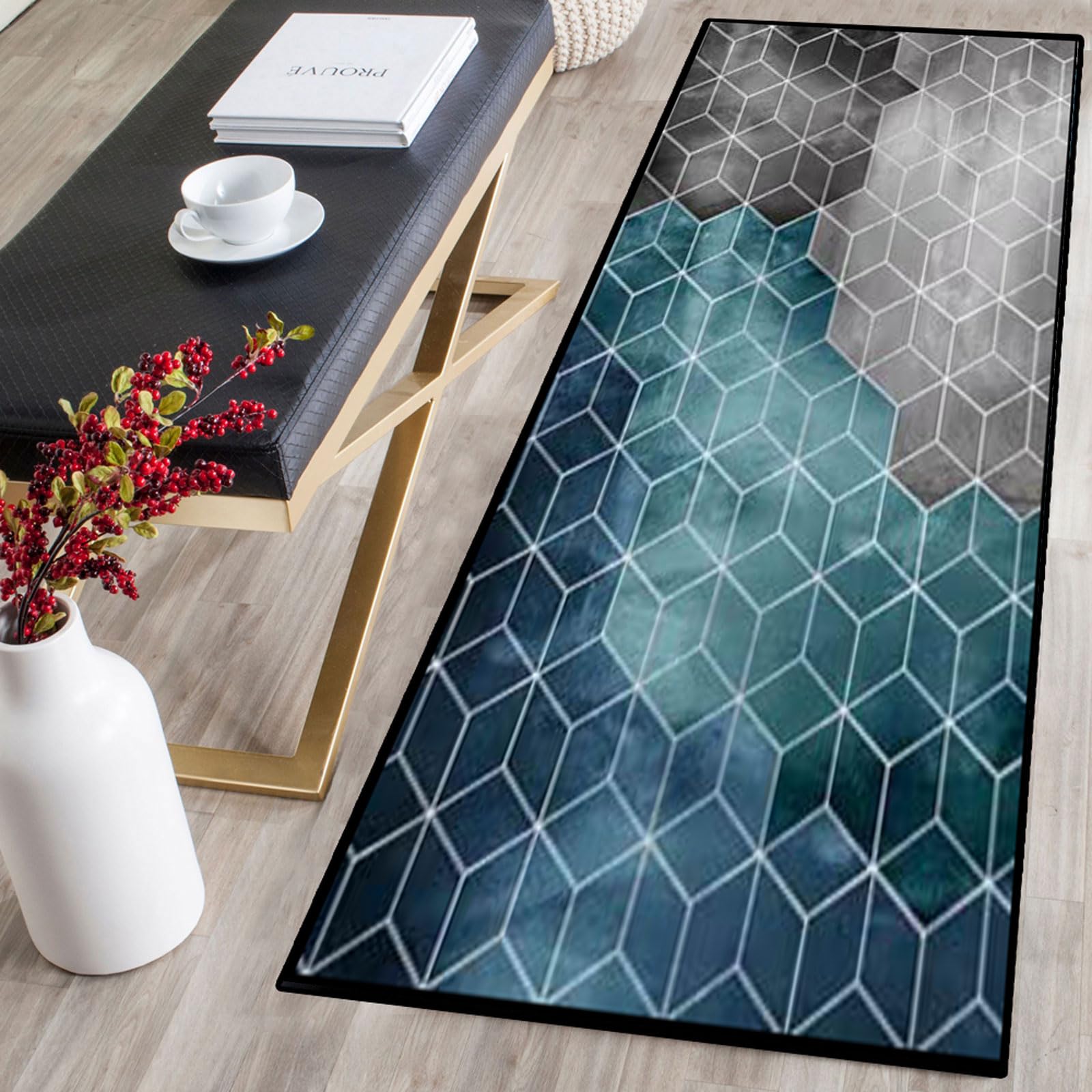 Tapis de Passage Antidérapant Lavable 100x120 : Grand Tapis Couloir Long et Cuisine