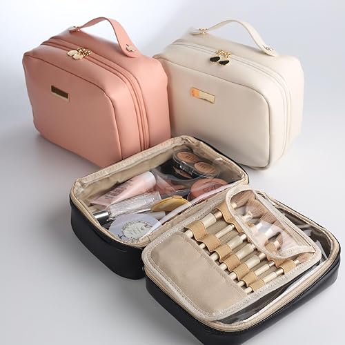 Miniatura 3 de OLBUPS Bolsa cosmética portátil de gran capacidad, Productos para el cuidado de la piel, Bolsa de almacenamiento de cepillo de maquillaje, Bolsa de