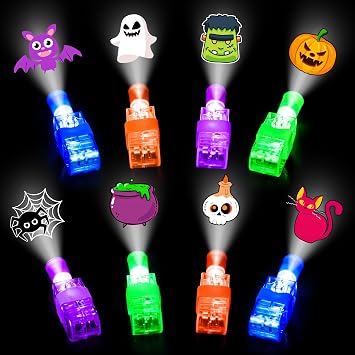 40 Light Up Halloween Toys, Finger Lights Halloween Party Favors Bulk for Kids Ha lloween Goodie Bag Fillers Basket Stuffers Hallow een Treats Non Candy Party Favor Bag Classroom Prizes Party Supplies