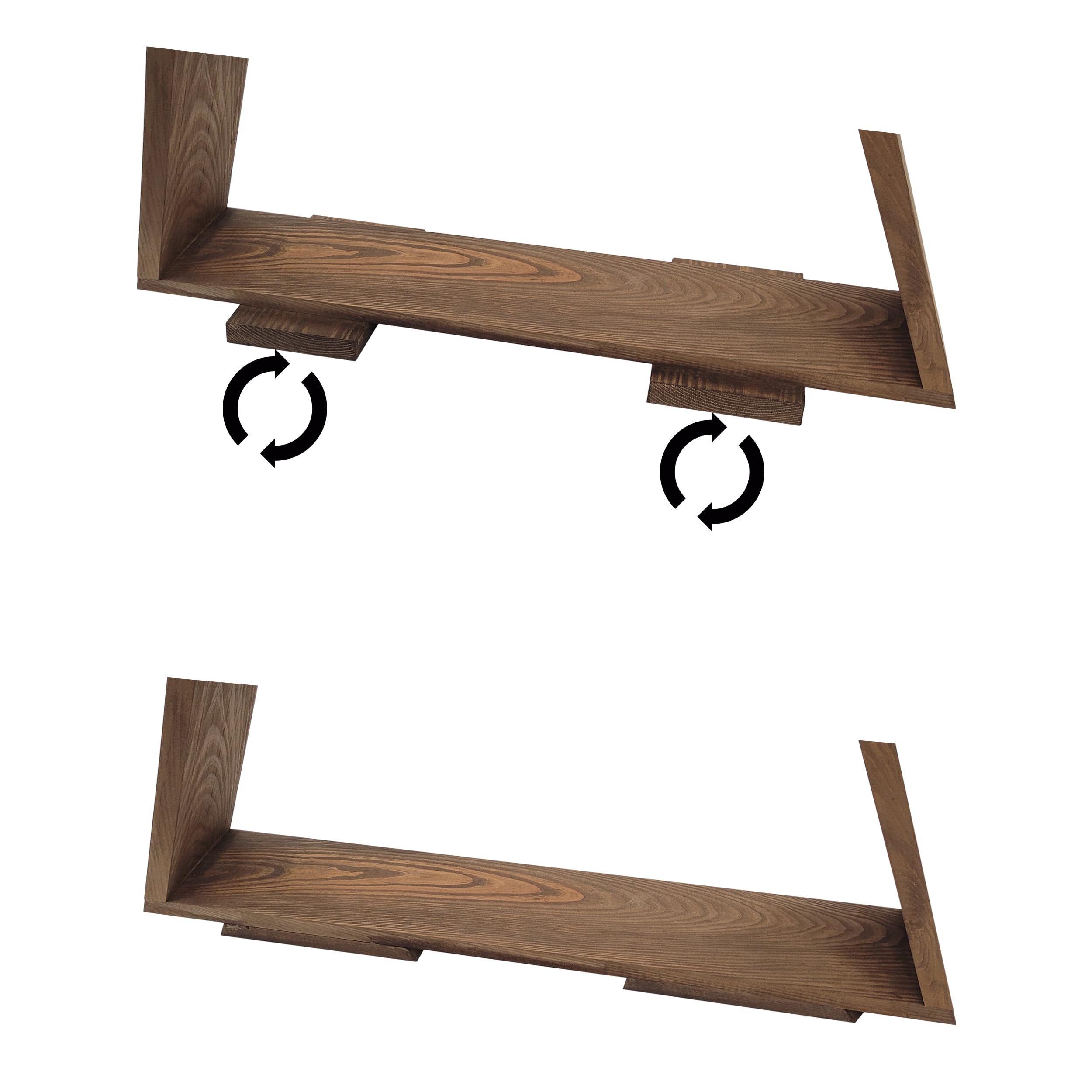 WEECO Lot de 3 Sapins de Noël en Bois XLL avec Éclairage LED - Décoration Festive 113 cm, 90 cm, 78 cm - Arbres pour Intérieur et Extérieur - Wengé