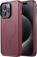 Vista 23 de Funda magnética para iPhone 15, resistente a las caídas, sensación de piel mate, a prueba de golpes, delgada, negro mate