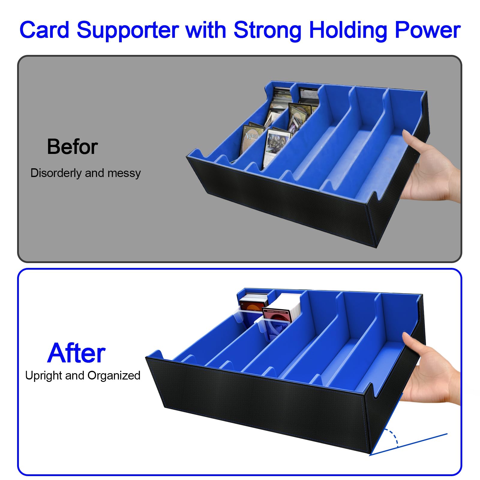 5 Row Trading Card Storage Box, Large Deck Box Holds 3800+ Card for Yugioh/MTG(Magic the Gathering)/TCG Commander Cards - Image 3