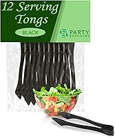 Vista 12 de PARTY BARGAINS Pinzas de plástico para servir de 8.5 pulgadas, paquete de 6, pinzas de plástico transparente de alta calidad y resistentes